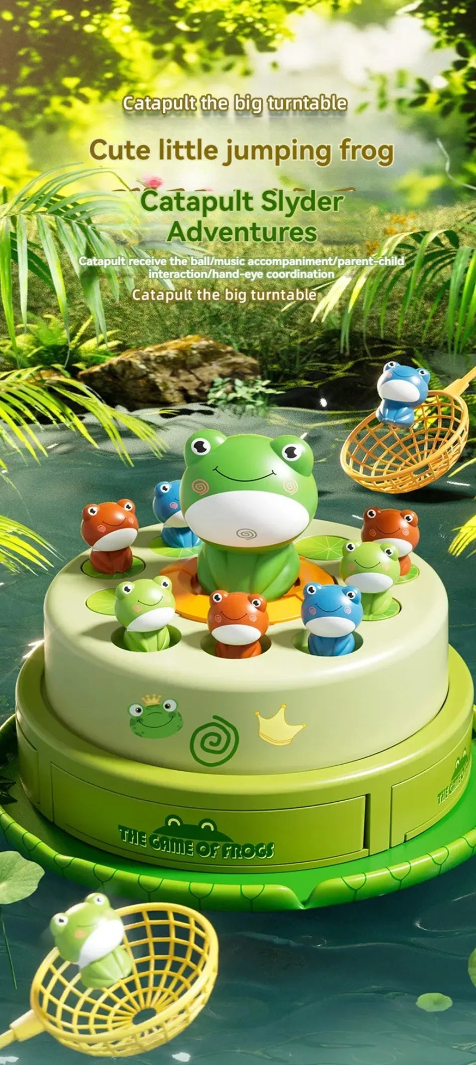 Duck Jumping Board Game Crazy Kid Montessori Launch Duck Frog Toys for Boys and Girls Focus Training Family Game Birthday Gift